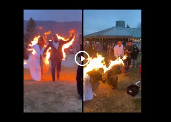 বিয়ের দিন গায়ে আগুন নব দম্পতির, ভাইরাল ভিডিও