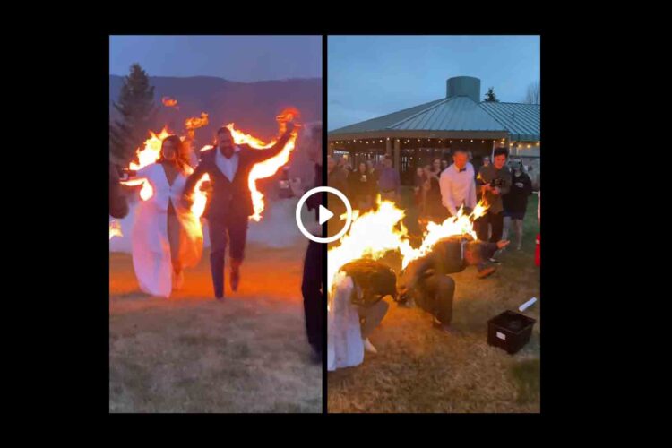 বিয়ের দিন গায়ে আগুন নব দম্পতির, ভাইরাল ভিডিও