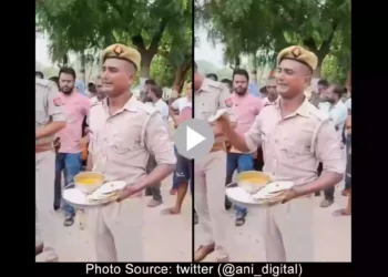 viral up policeman protesting against food quality